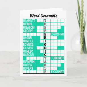 Carte La bousculade de mot de Tableau périodique