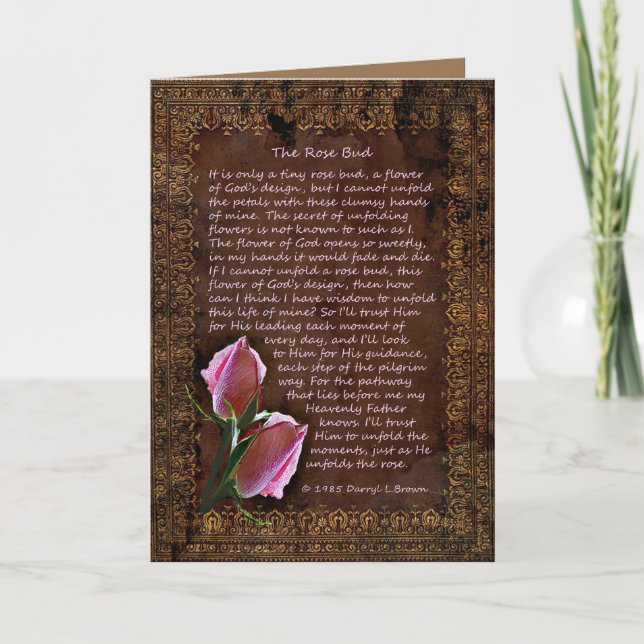 Carte La Bud Card Rose (Devant)