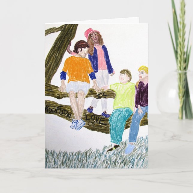 Carte La carte, adoption est amour, jour heureux (Devant)
