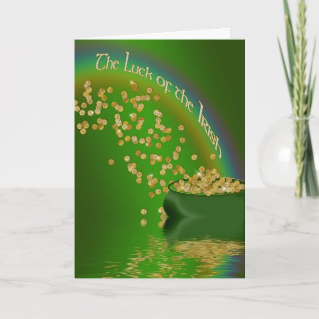 Carte La chance des Irlandais - Pot d'or/Arc-en-ciel (Devant)
