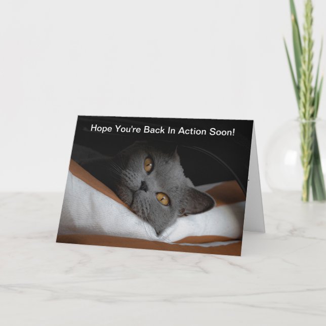 Carte La chirurgie de retour se bien bientôt Gray Chat (Devant)