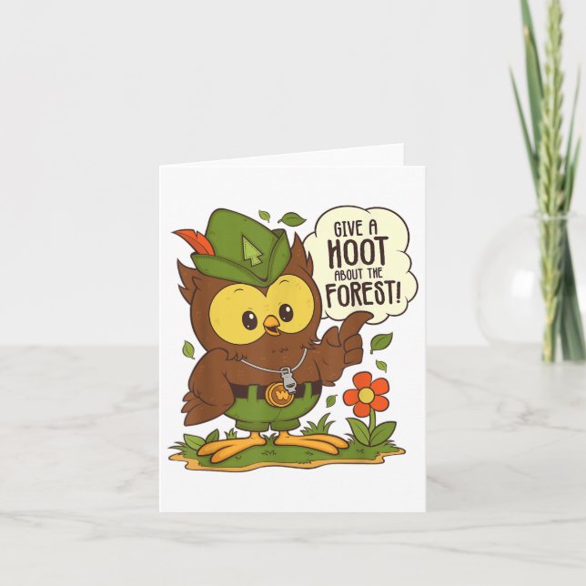 Carte La Chouette Woodsy Donne Un Coup D'Oeil Sur La Jou (Devant)