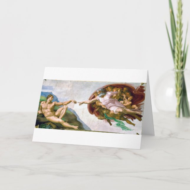 Carte La création d'Adam, Michel-Ange, 1508-1512 (Devant)