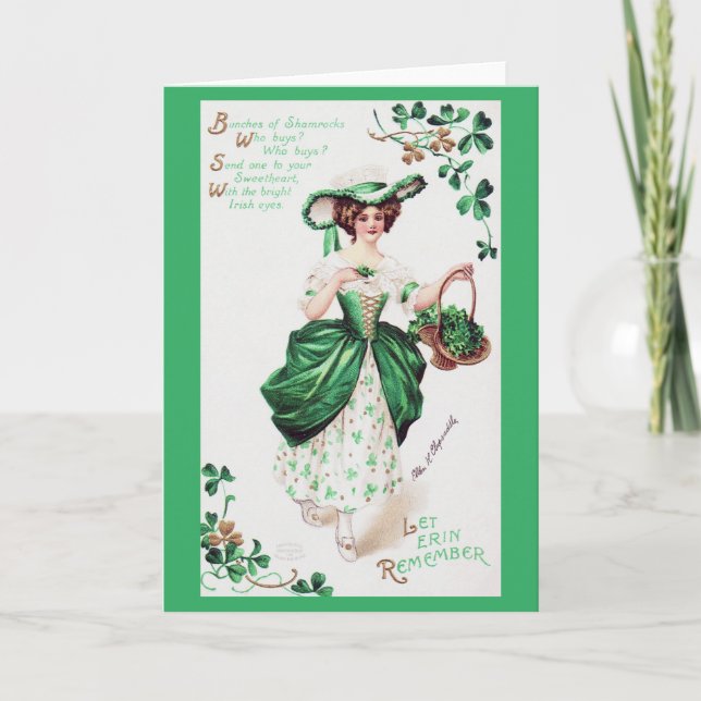 Carte La Dame de la Saint Patrick, Vintage (Devant)