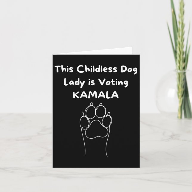 Carte La Dame des Chiens Sans Enfants Vote Kamala-harris (Devant)