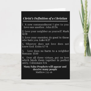 Carte La définition du chrétien par le Christ verset bib