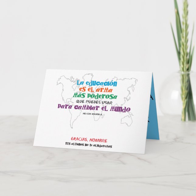 Carte La educación cambia el mundo. 1º dame nombres. (Devant)