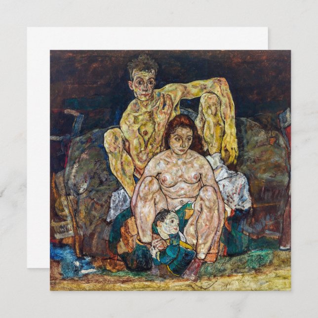 Carte La famille | Egon Schiele | (Devant / Derrière)