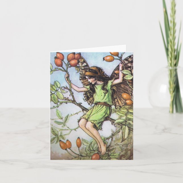 Carte La fée de la hanche Rose sauvage - Customisée (Devant)