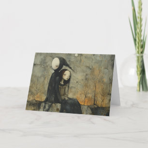Carte La femme et le fantôme de son Amant, tristesse