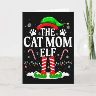 Carte La Fête De Noël Elf Maman Chat Drôle Amateur De Ch