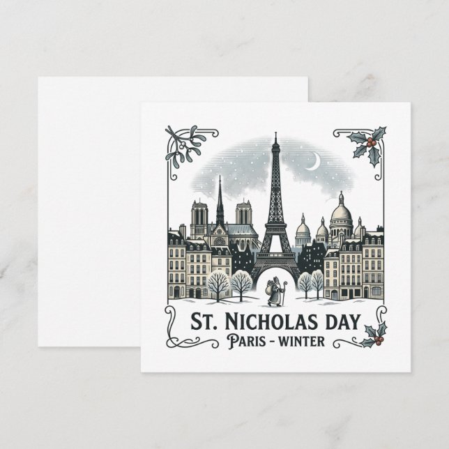Carte la fête de Saint-Nicolas (Devant / Derrière)