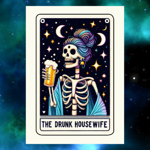 Carte La Fête des Mères Skeleton La Femme au Foyer Ivre