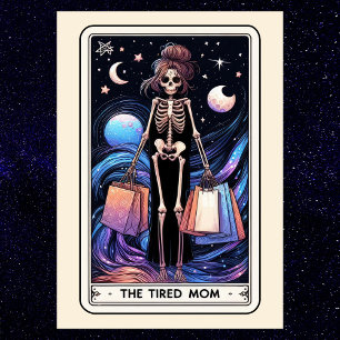 Carte La Fête des Mères Squelette La Mère Fatiguée Tarot