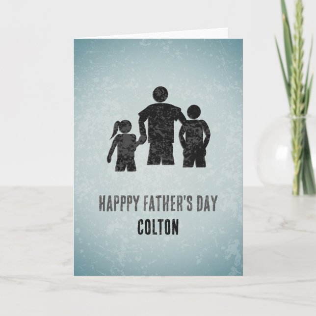 Carte La Fête des Pères - Comme un Papa - Famille avec S (Devant)