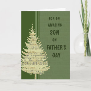 Carte La Fête des pères joyeuse du Fils de la forêt vert