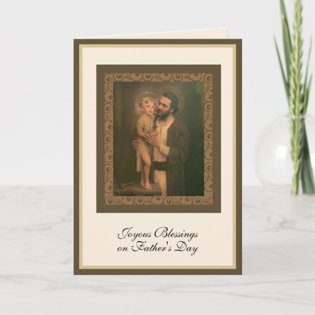 Carte La Fête des Pères St. Joseph avec l'Enfant Jésus  (Devant)