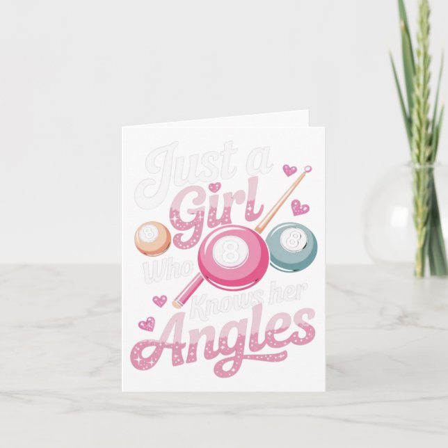 Carte La Fille Connaît Ses Angles Billiard Jeu De Sport  (Devant)