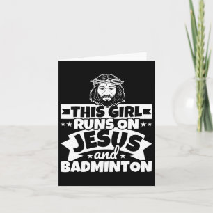 Carte La Fille Coule Sur Jésus Et Badminton