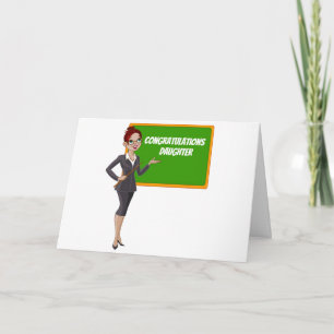 CARTE ***LA FILLE DEVIENT ENSEIGNANTE*** FÉLICITATIONS