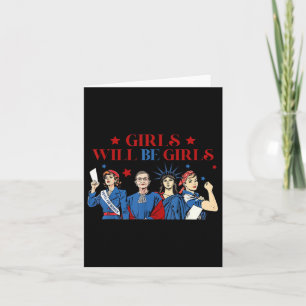 Carte La Fille Sera Filles Patriotique Féministe 4 juill