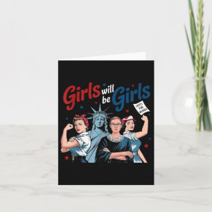 Carte La Fille Sera Filles Patriotique Féministe 4 juill