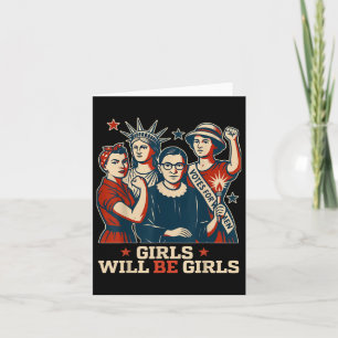 Carte La Fille Sera Filles Patriotique Féministe 4 juill
