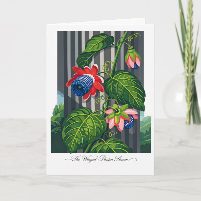 Carte La fleur de la passion ailée Art botanique (Devant)