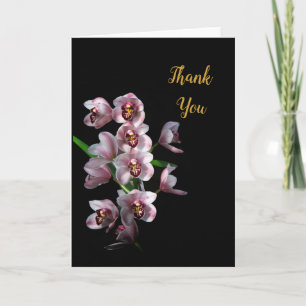 Carte La folie des orchidées sur le noir, Merci