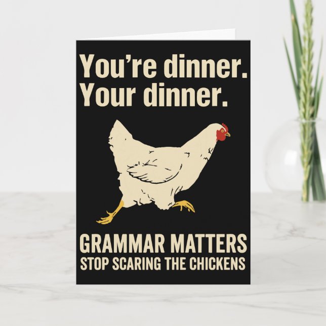 Carte La grammaire compte Arrêtez d'effrayer les poules (Devant)