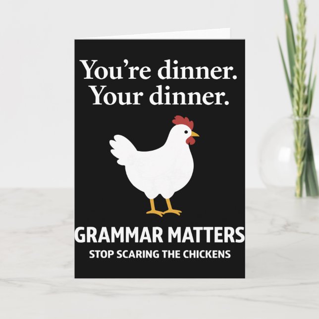 Carte La grammaire compte, arrêtez d'effrayer les poules (Devant)