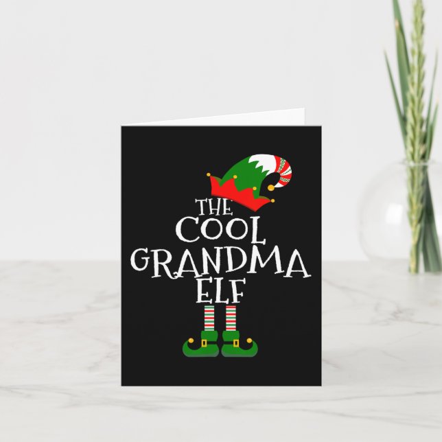 Carte La grand-mère cool elfe cadeau correspondant group (Devant)