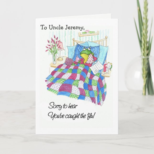 Carte La grenouille verte d'amusement fait sur commande (Devant)