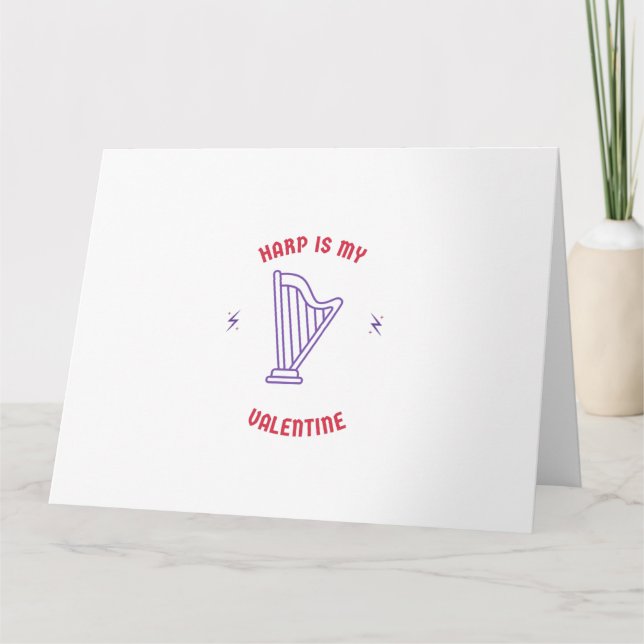Carte La harpe est ma Saint-Valentin (Devant)