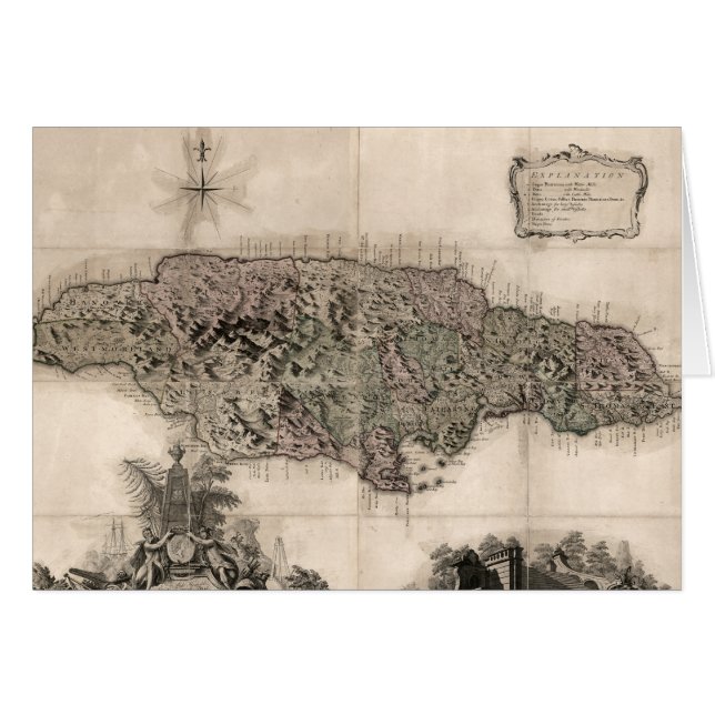 CARTE : La JAMAÏQUE, 1763 (Devant horizontal)