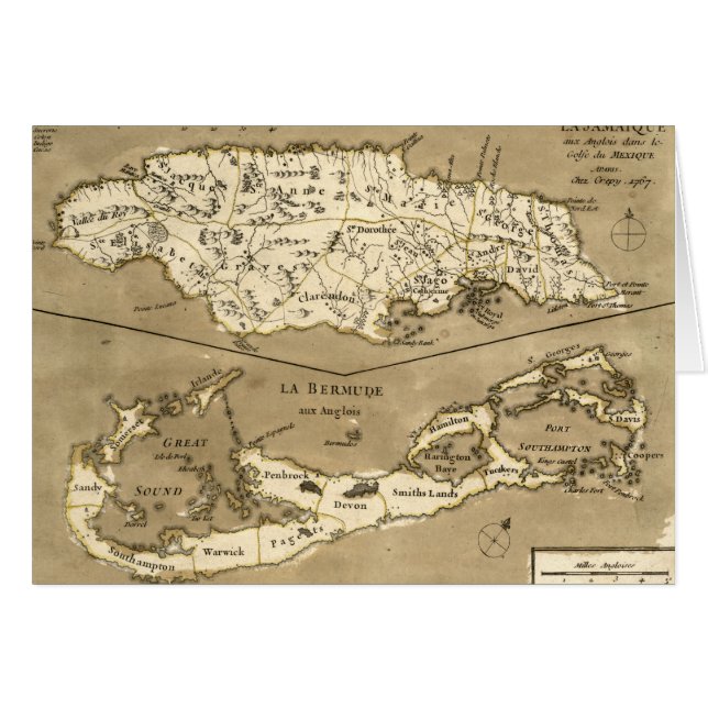 CARTE : La JAMAÏQUE, 1767 (Devant horizontal)