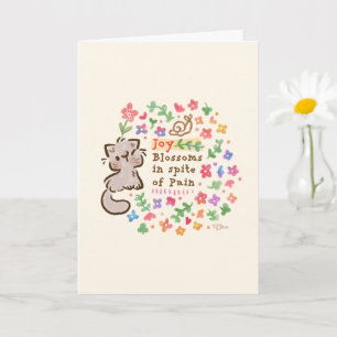 Carte La joie éclot malgré la douleur - Pebble le chaton