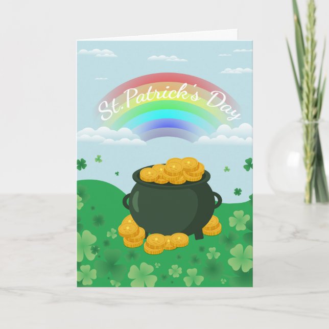 Carte la journée de la Saint-Patrick chanceuse arc-en-ci (Devant)