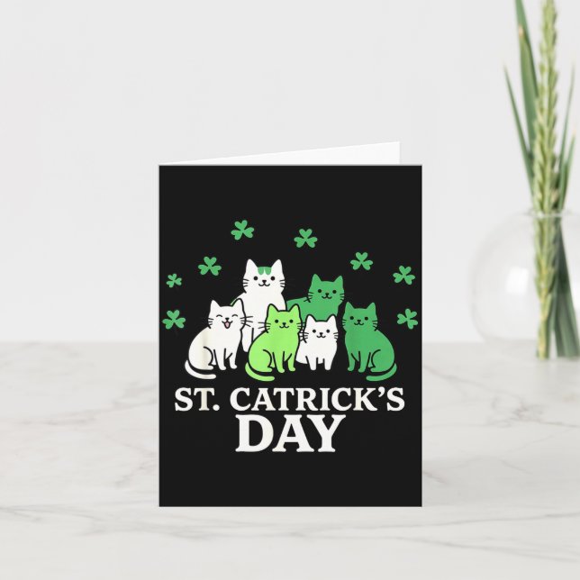 Carte La journée de la Saint-Patrick chats drôles  (Devant)