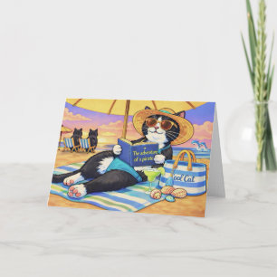 Carte La journée parfaite à la plage, chat 