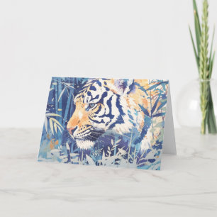 Carte La jungle ombrage le regard intense du tigre