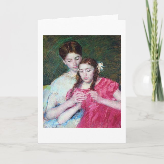 Carte La leçon de Crochet, Mary Cassatt (Devant)