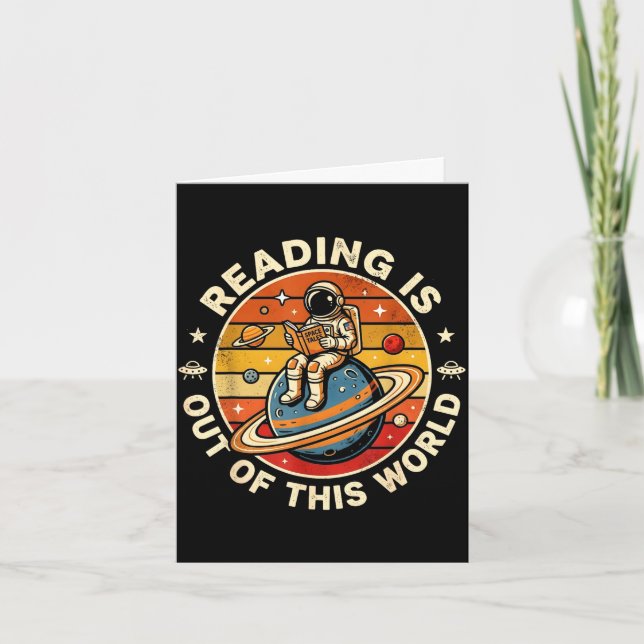 Carte La lecture est hors de ce monde astronaute lisant (Devant)