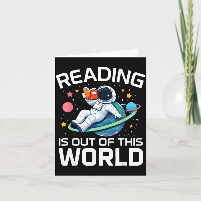Carte La lecture est un astronaute de l'espace hors de c (Devant)
