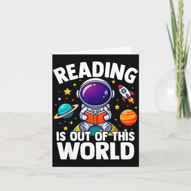 Carte La lecture est un livre amusant de l'espace hors d (Devant)