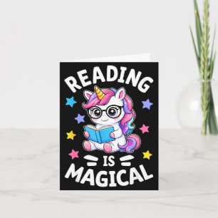 Carte La lecture est une bibliothécaire licorne mignonne