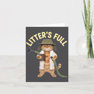 Carte La litière est pleine Parodie de chat drôle Noël H