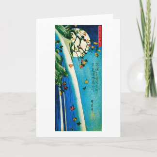 Carte La lune au-dessus de la cascade Hiroshige art raff