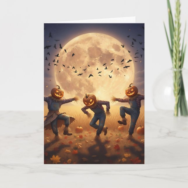 Carte La Lune De La Moisson Danser Sur Halloween (Devant)