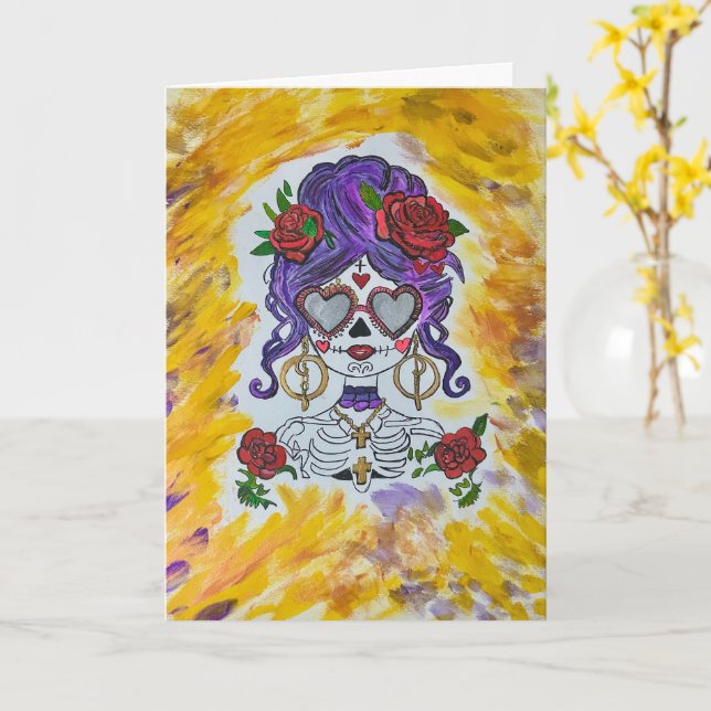 Carte La mariée sexy  (Fleur jaune)